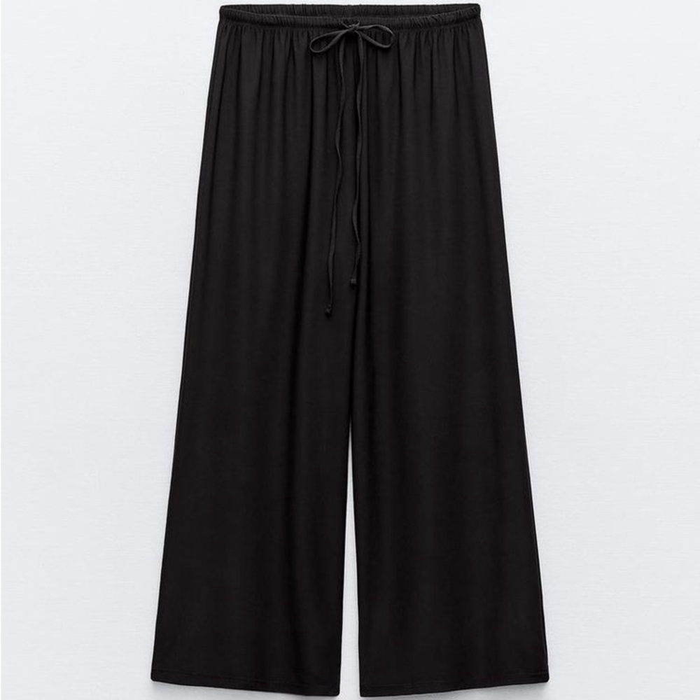 Zara Black Flowy Pants - Size Medium